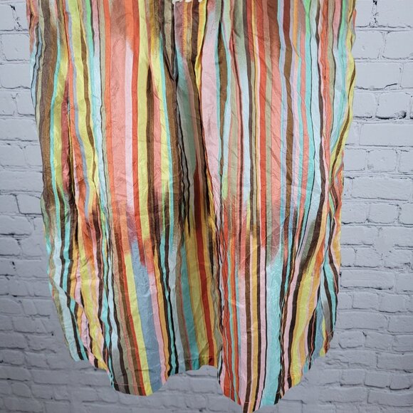 Nanette Lepore Multicolor 100% Silk Shell Accents Striped Lightweight Dress 4 - Picture 7 of 15